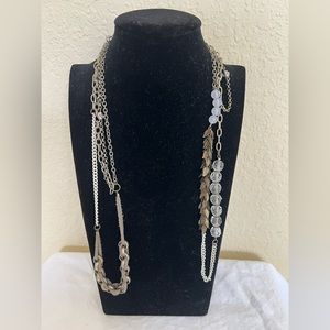 Muli Strand Glass Bead Braided Cord Long Necklace